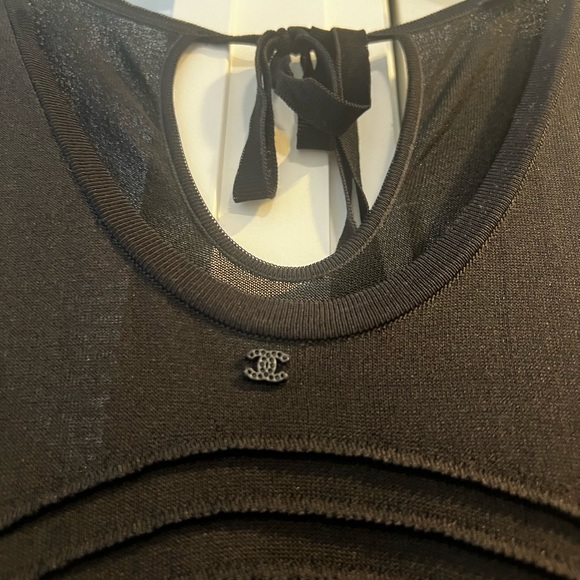 ⭐️🌴 Chanel Black Dress with Logo on front chest - Picture 2 of 6